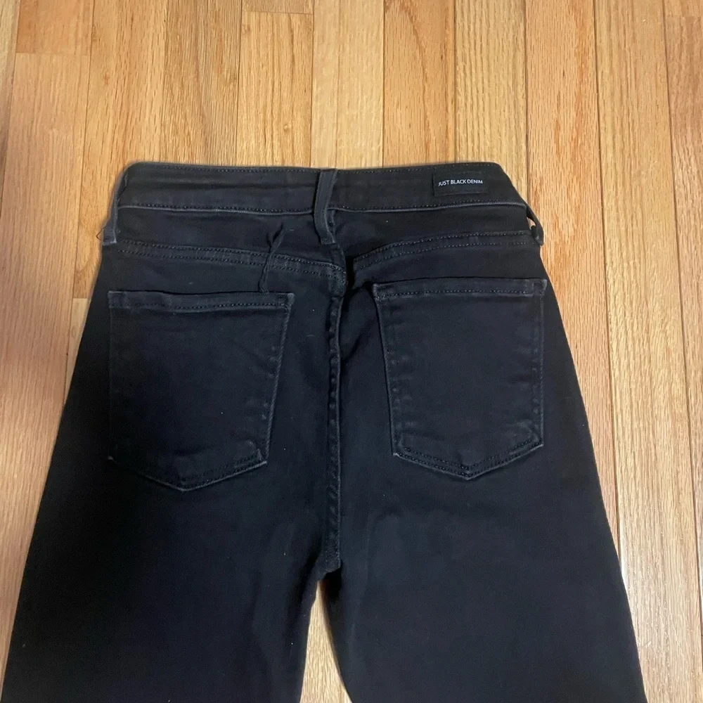 Just Black Denim Black Ripped Skinny Jeans Size 26